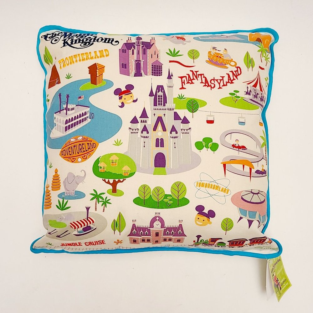 Disney Parks Magic Kingdom 40th Anniversary Artist SHAG Pillow with Tags